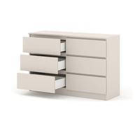 Commode - HOMLANDO - Maya M6 - 6 tiroirs - Push to open (sans poignée) - Cachemire mat