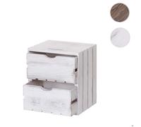 Commode HWC-C62, 2 tiroirs, 36x32x26cm blanc shabby