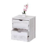 Commode HWC-C62, 2 tiroirs, 36x32x26cm blanc shabby