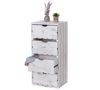 Mendler Commode HWC-C62, 4 tiroirs, 70x32x26cm - Blanc Shabby