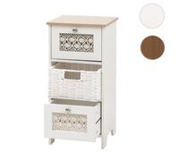 Commode HWC-O75 Bois mélaminé 63x30x30cm naturel-blanc