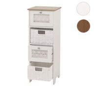 Commode HWC-O75 Bois Mélamine 82x30x30cm naturel-blanc