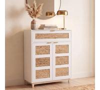 Commode HWC-P54, buffet armoire haute MDF mélaminé 115x80x35cm - blanc