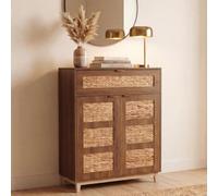 Commode HWC-P54, buffet armoire haute MDF mélaminé 115x80x35cm - marron