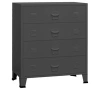 Commode industrielle avec tiroirs en métal anthracite 78 x 40 x 93 cm - Meuble de rangement pour salon, chambre à coucher, couloir, peu encombrant et robuste