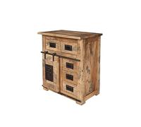 Commode Industrielle - Fer et Bois Massif de manguier laqué (Bois Naturel) - Railway #111