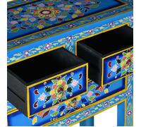 Commode intérieur - Turquoise - Buffet Armoire base salon - avec tiroirs - Bois massif de manguier Peinture turquoise LL188