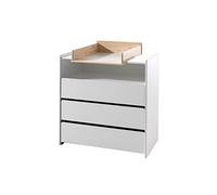 Vipack Commode Kiddy 3 tiroirs blancs avec matelas à langer Kiddy Nature
