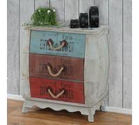 Mendler Commode Leiria – Shabby Chic vintage – 74 x 70 x 36 cm – Multicolore