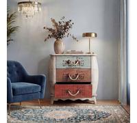 Mendler Commode Leiria – Shabby Chic vintage – 74 x 70 x 36 cm – Multicolore