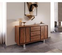 Commode Live-Edge 147 cm acacia marron 3 tiroirs 2 portes