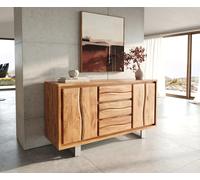 Commode Live-Edge 147 cm acacia nature 3 tiroirs 2 portes