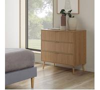 Commode Lluvia VS VENTA-STOCK 3 tiroirs chêne 80x40x80 cm en mélamine