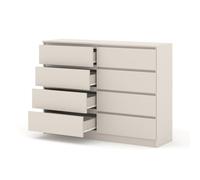 Homlando Commode Maja S8 140 x 40 x 104 cm avec 8 tiroirs - Buffet - Meuble Salon Classique - Commode de Couloir ou de Bureau (Cachemire)