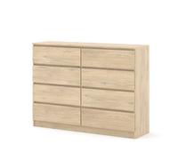 Commode MAJA 140 cm chêne Cremona - meuble à 6 tiroirs, style moderne, idéal pour chambre, salon ou bureau