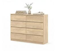Commode MAJA 140 cm chêne Cremona - meuble à 6 tiroirs, style moderne, idéal pour chambre, salon ou bureau