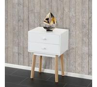 Commode Malmö T271, armoire, table d'appoint, design rétro 59x40x30cm blanc