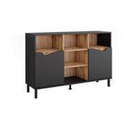 Commode Marelle, 120x81.3cm avec 2 portes, Anthracite/Chêne Artisan, Vicco 57850