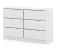 Commode - Maya M6 - 6 tiroirs - blanc mat - push to open