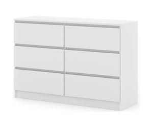 Commode - Maya M6 - 6 tiroirs - blanc mat - push to open