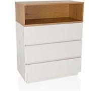 MELMO K - Commode Blanc/Chêne