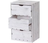 Mendler Commode HWC-C62, 3 tiroirs, 53 x 32 x 26 cm, blanc shabby