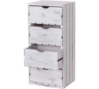 Mendler Commode HWC-C62, 4 tiroirs, 70 x 32 x 26 cm, Blanc Shabby