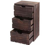 Commode HWC-C62, commode en bois, aspect miteux vintage 3 tiroirs 53x32x26cm marron