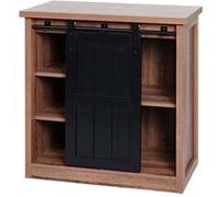 Mendler Commode HWC-K75 Armoire étagère porte coulissante 5 compartiments 84×80×40 cm brun