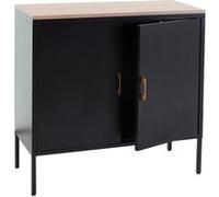 Mendler Commode HWC-L84 2 Portes métal 90x90x40cm mélaminé Noir