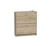 Commode Meuble a chaussures 2 portes coloris Cambrian - Hauteur 82 x Longueur 74 x Profondeur 25 cm --