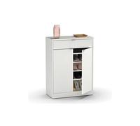 Commode meuble a chaussures coloris blanc brillant - Hauteur 101 x Longueur 75 x Profondeur 36 cm --
