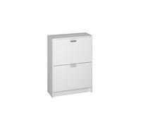 Commode Meuble à chaussures coloris blanc - Longueur 60 x Hauteur 82 x Profondeur 25 cm