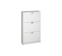 Commode Meuble à chaussures, coloris blanc - Longueur 70 x Hauteur 120 x Profondeur 25 cm