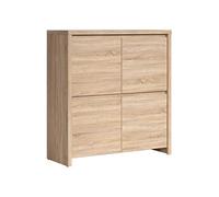 Commode Meuble de rangement 4 portes, coloris chêne Sonoma - Longueur 105 x Profondeur 40,5 x Hauteur 112,5 cm - -