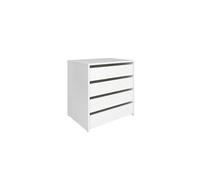 Commode, Meuble de rangement avec 4 tiroirs coloris Blanc - Hauteur 61,8 x Longueur 60 x profondeur 45 cm - -