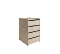 Commode, Meuble de rangement avec 4 tiroirs coloris chêne