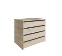 Commode, Meuble de rangement avec 4 tiroirs coloris chêne