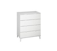 Commode Meuble de rangement coloris blanc - Hauteur 98 x Longueur 80 x Profondeur 48 cm