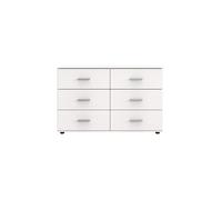 Commode meuble de rangement coloris blanc - L.130 x H. 83 x P. 41 cm --
