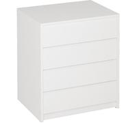 Commode Meuble de rangement coloris blanc - Longueur 60 x Hauteur 73.4 x Profondeur 45 cm