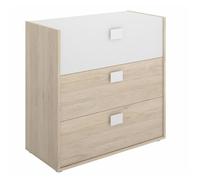 Pegane Commode 3 tiroirs - Chêne
