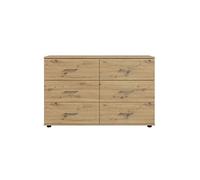 Pegane Commode 6 tiroirs - Chêne