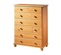 Commode / Meuble de rangement en pin massif coloris Miel - Longueur 78 x Profondeur 38 x Hauteur 100 cm --