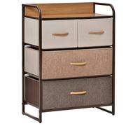 Commode - meuble de rangement - HOMCOM - 4 tiroirs en tissu mobilier chambre - acier tissu - 58x29x78,5cm - multicolore