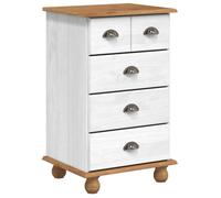 vidaXL Commode avec tiroir Blanc 45.8 x 40 x 79 cm Bois de pin massif