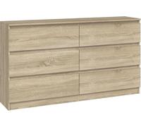 Commode moderne MALWA M6 138x40x75 cm - Tiroirs spacieux sans poignées | Couleur : chêne Sonoma