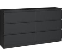 Commode moderne Malwa M6 140 cm avec tiroirs sans poignées – Élégante et fonctionnelle | Couleur : noir