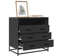 Commode - Noir - 70x41x70 cm - 3 tiroirs - Style Industriel