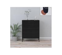vidaXL Commode 3 tiroirs en acier noir avec niveleurs réglables 80x35x101,5 cm